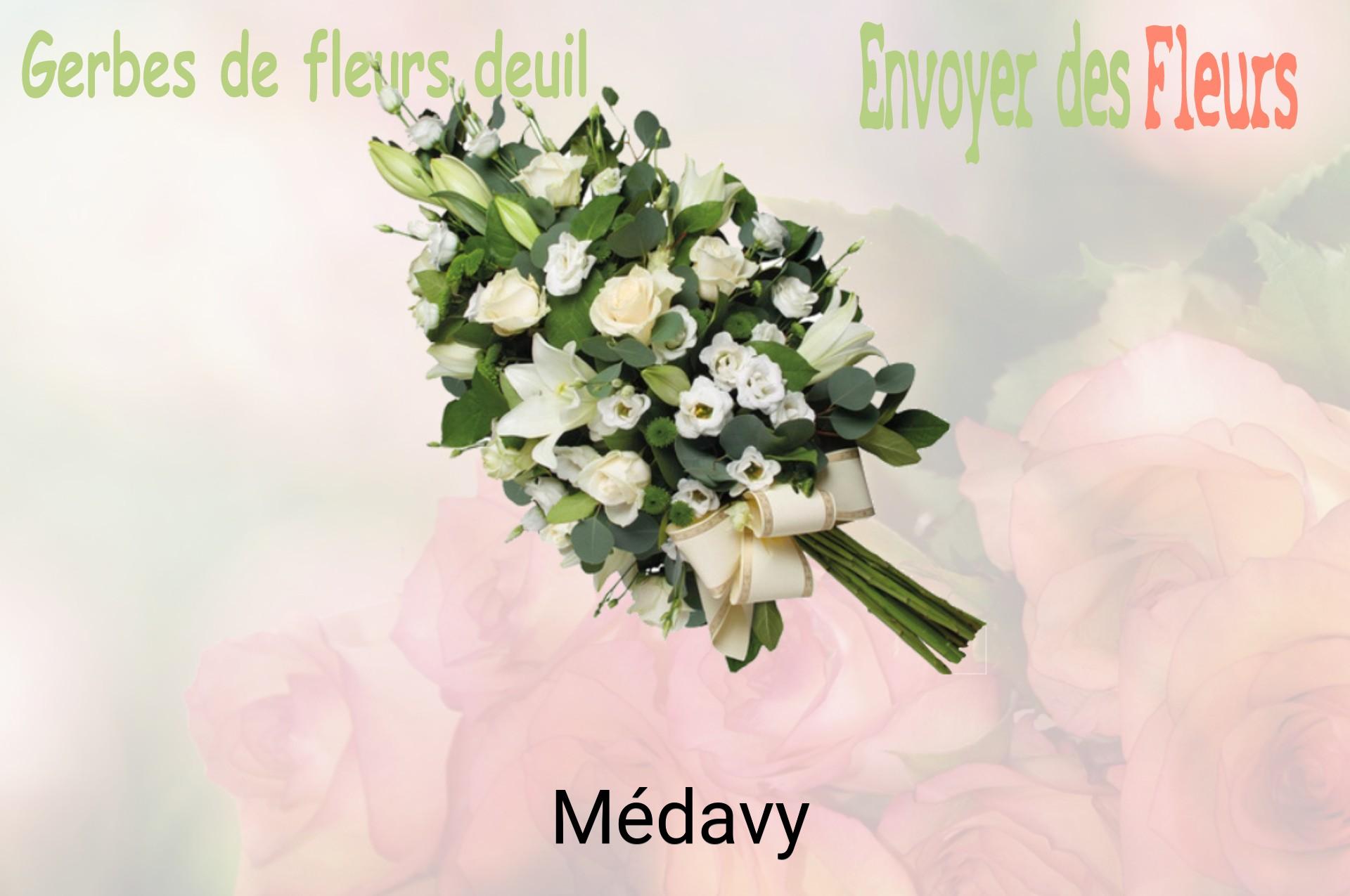 Gerbe de fleurs de deuil livrée à Médavy